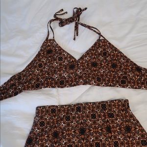 Brown Top & Skirt Set 🤎